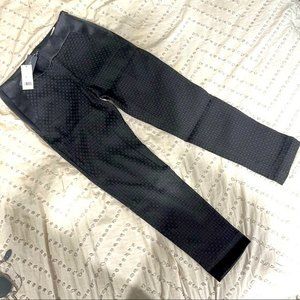 NWT Banana Republic Black Jacquard Ankle Pants with Side Zip Side 0